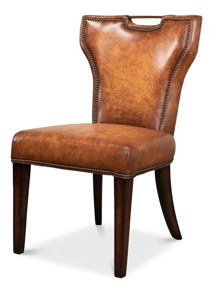 Sarreid Ltd – Broderick Dining Chair – Brown – 40925