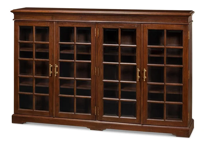 Sarreid Ltd – Carmel-By-The-Sea Bookcase, Walnut – 25364-3