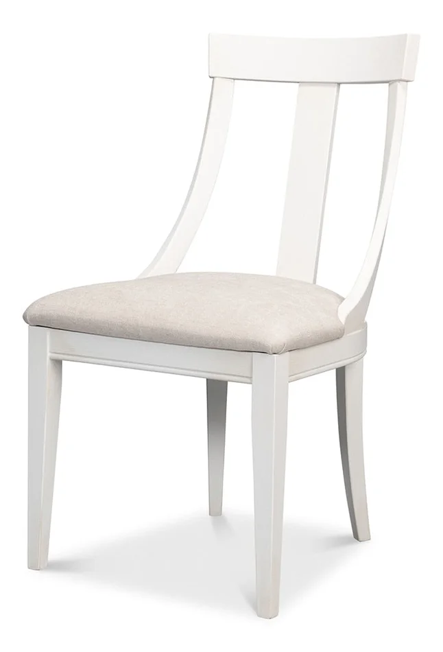 Sarreid Ltd – Deco Side Chair,Cortina White,Taupe (Set of 2) – U003-08F47