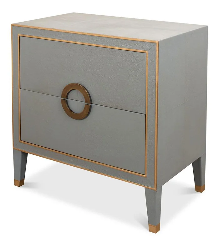 Sarreid Ltd – Gabriella Night Stand, Storm Grey – 53163