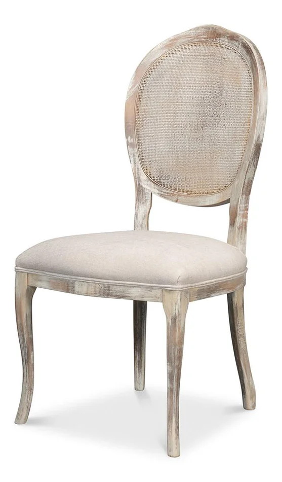 Sarreid Ltd – Oval Cane Back S/Chair,Grey Oak, Taupe (Set of 2) – U093-06F47