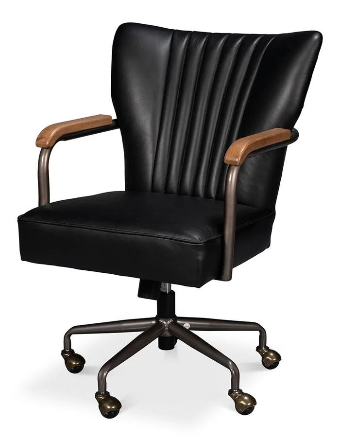 Sarreid Ltd – Parker Office Chair, Onyx Black – 54123