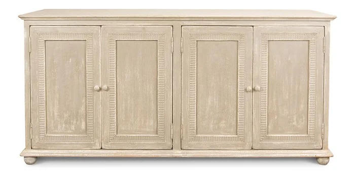 Sarreid Ltd – Pie Crust Door Sideboard – Beige – 29939