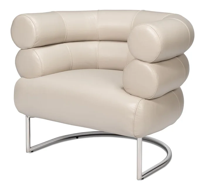 Sarreid Ltd – Rondo Occasional Leather Chair,White – 54066