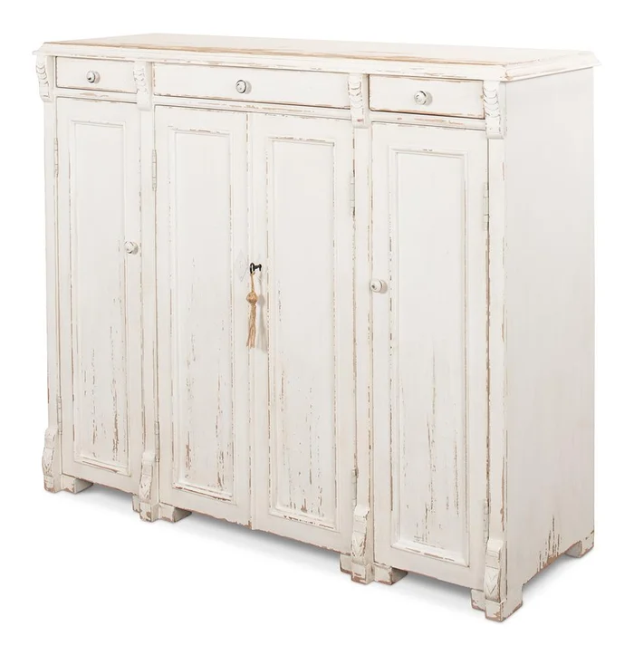Sarreid Ltd – White Swan Tall Sideboard – 30462