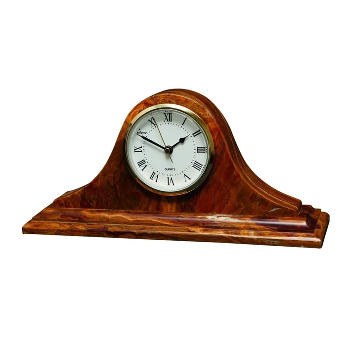 Saturn Collection Saffron Brown Onyx Mantle clock