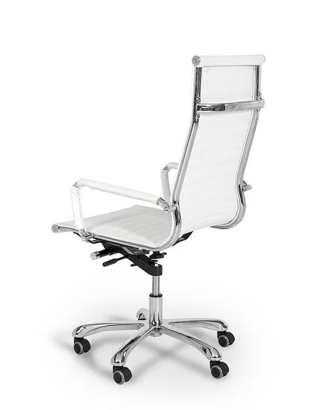 Scroll Modern White Eco-Leather Office Chair