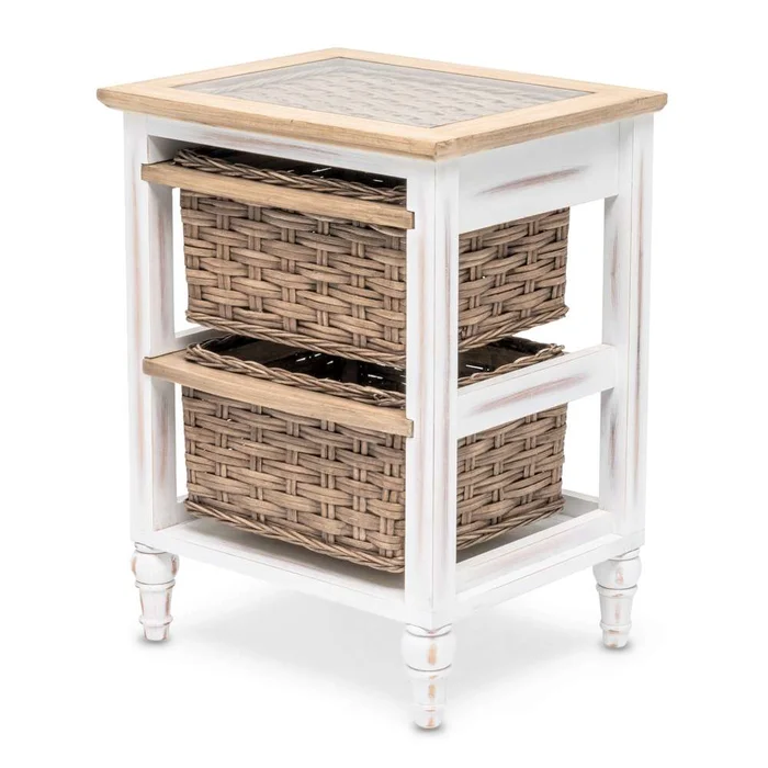 Sea Winds – Island Breeze 2-Basket Storage Cabinet – B59104-WD/WH