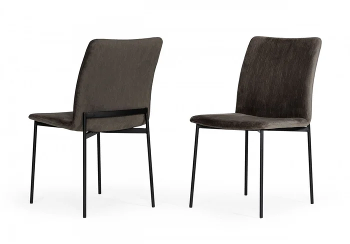 Set of Two Brown Black Dining Chairs By Homeroots