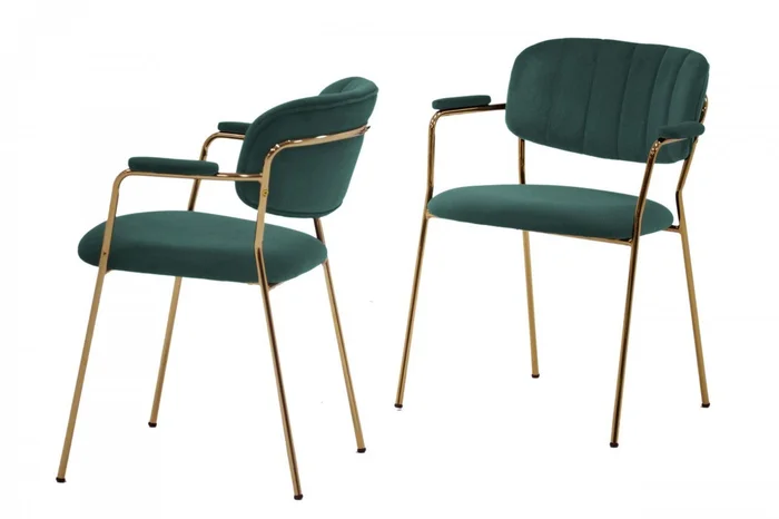 Set of Two Green Modern Dining Chairs By Homeroots