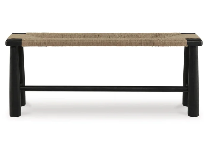 Signature Design by Ashley – Acerman Accent Bench in Black/Natural – A3000684