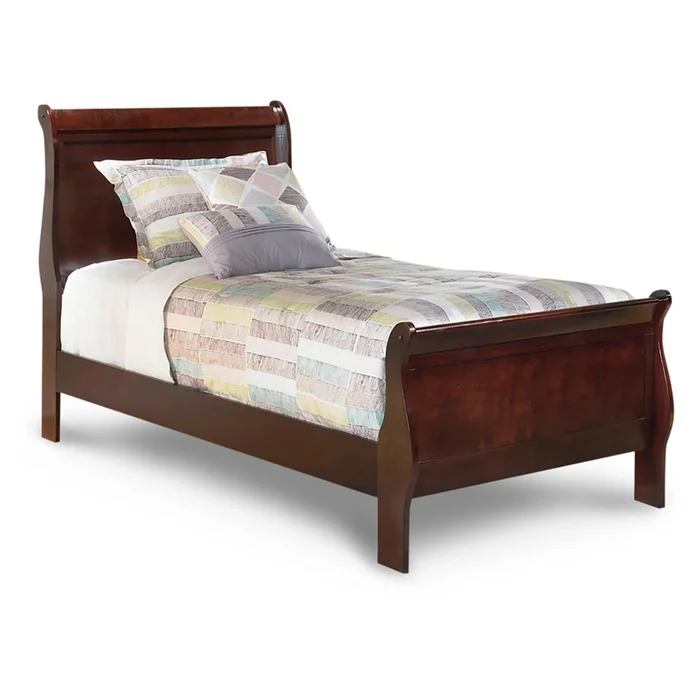 Signature Design by Ashley – Alisdair Twin Sleigh Bed in Dark Brown