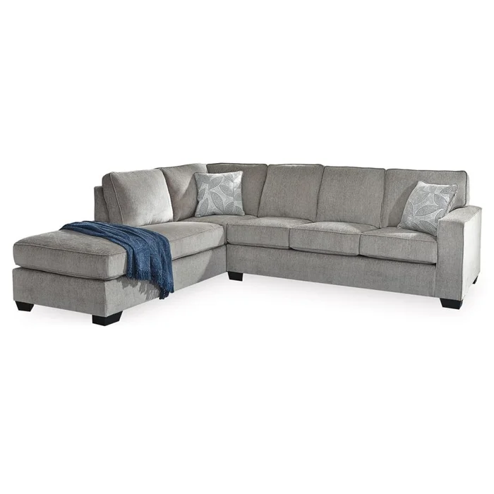 Signature Design by Ashley – Altari Fabric 2 Piece Sectional With Chaise in Alloy