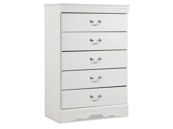 Signature Design by Ashley – Anarasia Five Drawer Chest in White – B129-46