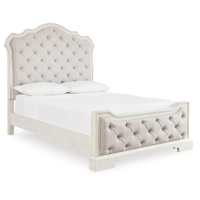 Signature Design by Ashley – Arlendyne Queen Upholstered Bed in Antique White