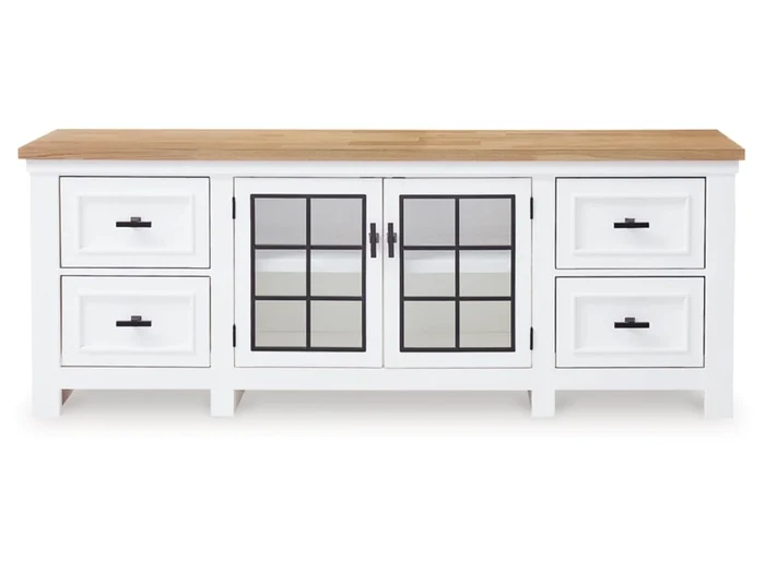 Signature Design by Ashley – Ashbryn Extra Large Tv Stand in White/Natural – W844-68