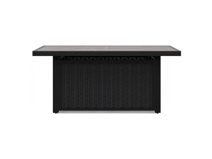 Signature Design by Ashley – Beachcroft Outdoor Rectangular Fire Pit Table in Black/Light Gray – P792-773