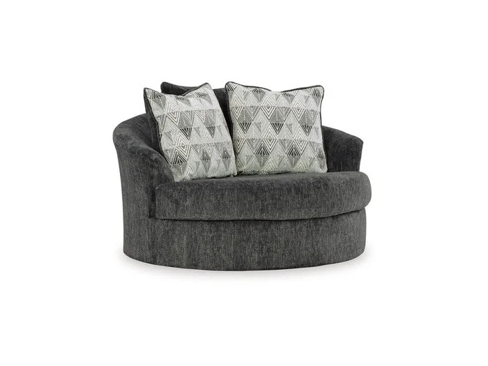 Signature Design by Ashley – Biddeford Oversized Swivel Accent Chair in Ebony – 3550421