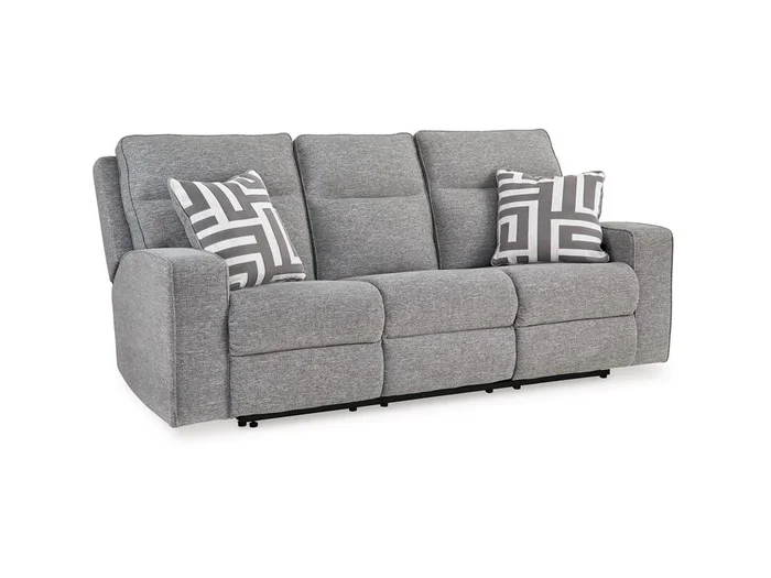 Signature Design by Ashley – Biscoe Pwr Reclining Sofa W/Adj Headrest in Pewter – 9050315
