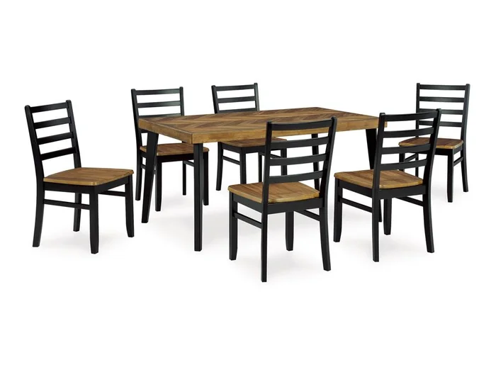 Signature Design by Ashley – Blondon Rect Drm Table (Set of 7) in Brown/Black – D413-425