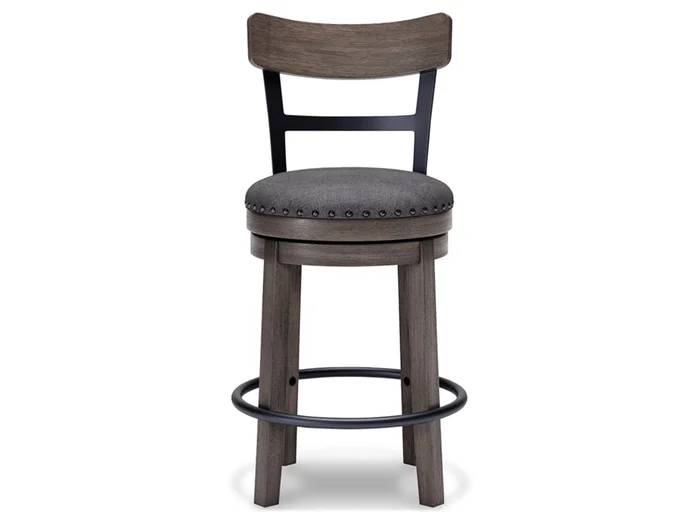 Signature Design by Ashley – Caitbrook Uph Swivel Barstool in Gray – D388-224