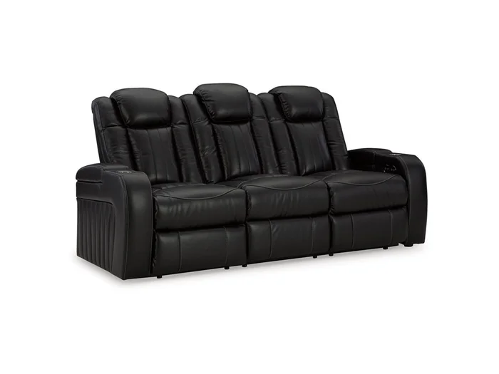 Signature Design by Ashley – Caveman Den Pwr Reclining Sofa W/Adj Headrest in Midnight – 9070315