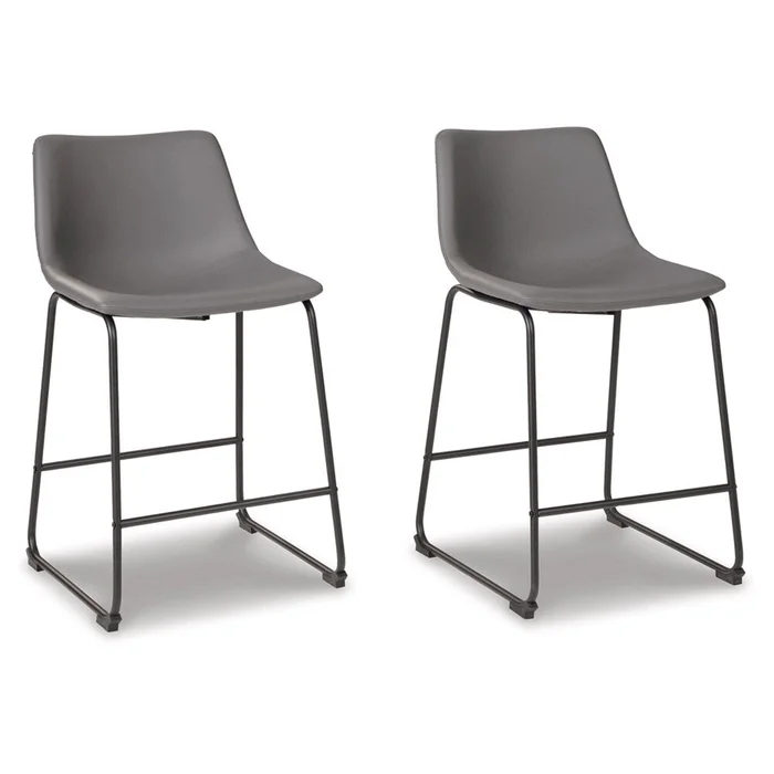 Signature Design by Ashley – Centiar Upholstered Barstool (Set of 2) in Gray – D372-824