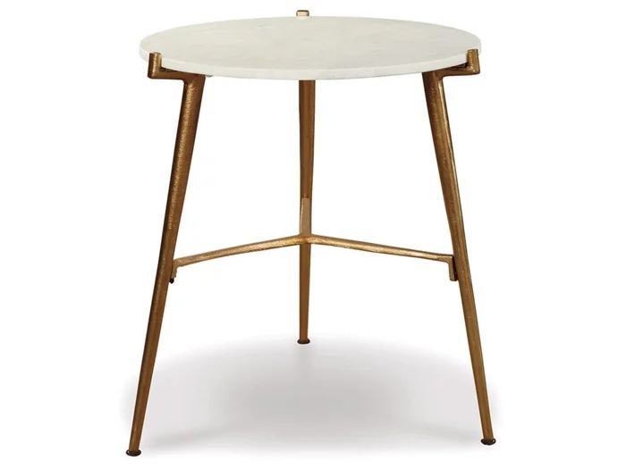 Signature Design by Ashley – Chadton Accent Table in White/Gold Finish – A4000004