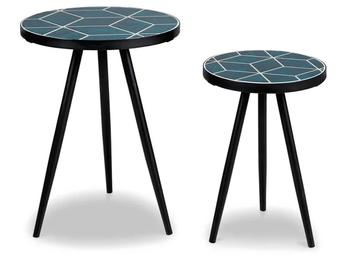 Signature Design by Ashley – Clairbelle Accent Table (Set of 2) in Teal – A4000523