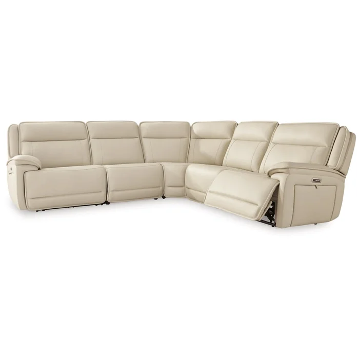 Signature Design by Ashley – Double Deal 5-Piece Power Reclining Sectional in Almond