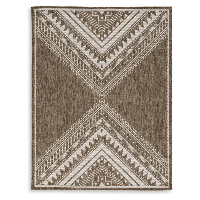 Signature Design by Ashley – Dunsler Medium Rug in Brown/Cream – R900012