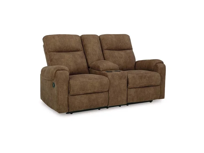 Signature Design by Ashley – Edenwold Dbl Rec Loveseat W/Console in Brindle – 1380594