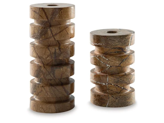 Signature Design by Ashley – Emsleyfield Candle Holder (Set of 2) in Tan – A2000735