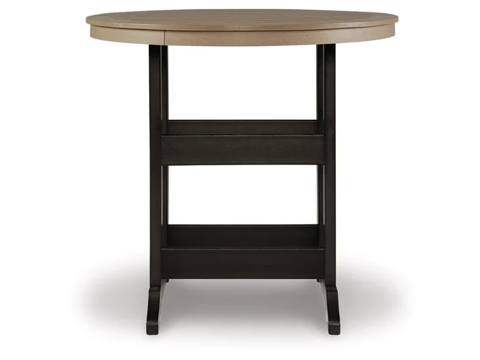Signature Design by Ashley – Fairen Trail Round Bar Table w/UMB Opt in Black/Driftwood – P211-613