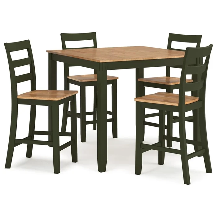 Signature Design by Ashley – Gesthaven Drm Counter Table (Set of 5) in Natural/Green – D401-223