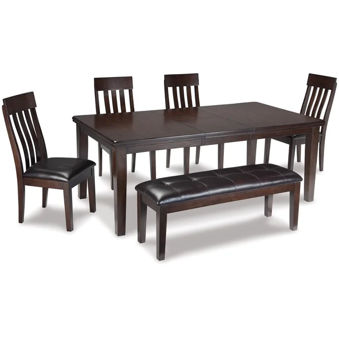 Signature Design by Ashley – Haddigan Dining Table With 4 Chairs And Bench in DarkBrown