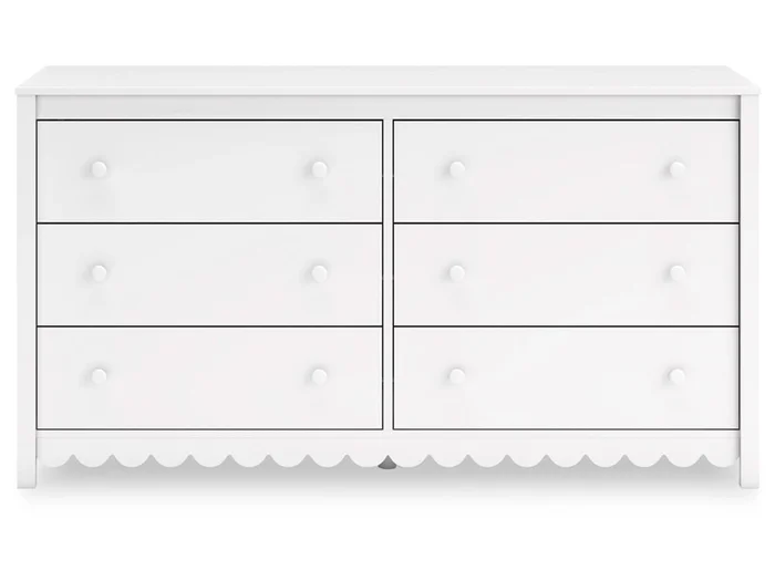 Signature Design by Ashley – Hallityn Six Drawer Dresser in White – EB1810-231