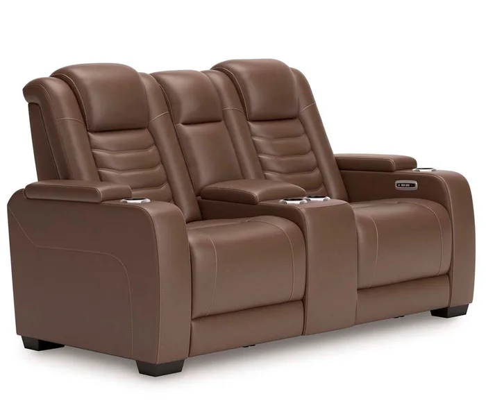 Signature Design by Ashley – High Impact Pwr Rec Loveseat/Con/Adj Hdrst in Tobacco – U1060118