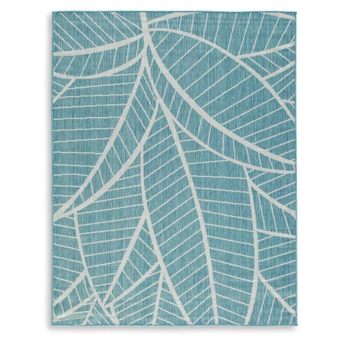 Signature Design by Ashley – Hulsia Medium Rug in Ivory/Aqua – R900122