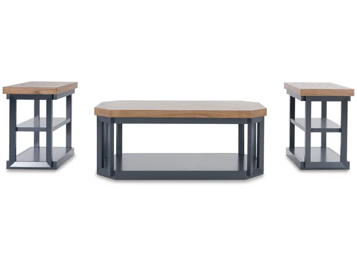 Signature Design by Ashley – Landocken Occasional Table Set (Set of 3) in Brown/Blue – T402-13