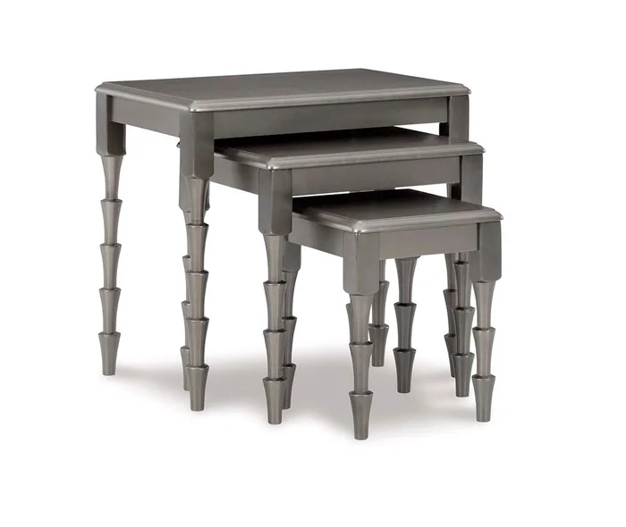Signature Design by Ashley – Larkendale Accent Table (Set of 3) in Metallic Gray – A4000353