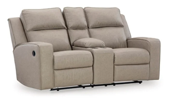 Signature Design by Ashley – Lavenhorne Reclining Loveseat W/Console in Pebble – 6330794