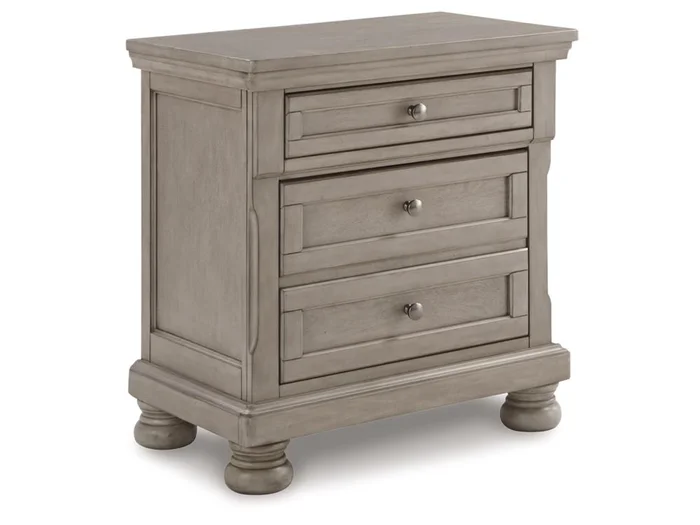 Signature Design by Ashley – Lettner Two Drawer Night Stand in Light Gray – B733-92