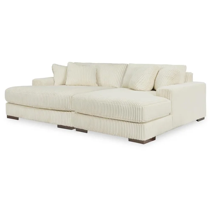 Signature Design by Ashley – Lindyn Fabric Chaise in Ivory