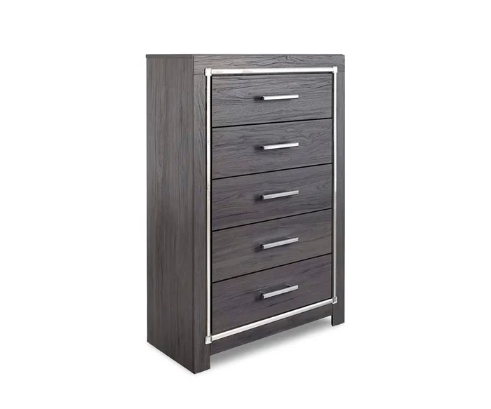 Signature Design by Ashley – Lodanna Five Drawer Chest in Gray – B214-46