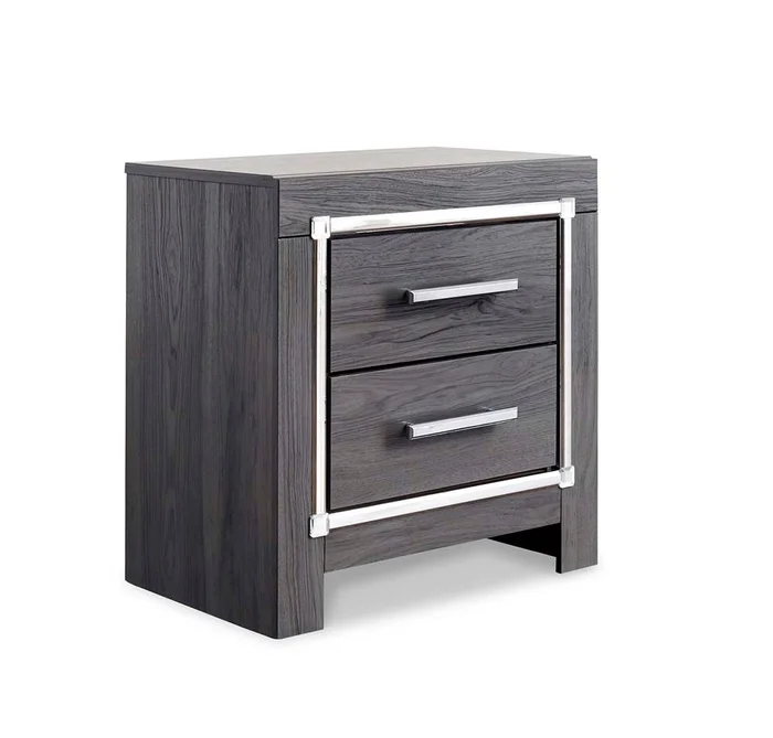 Signature Design by Ashley – Lodanna Two Drawer Night Stand in Gray – B214-92