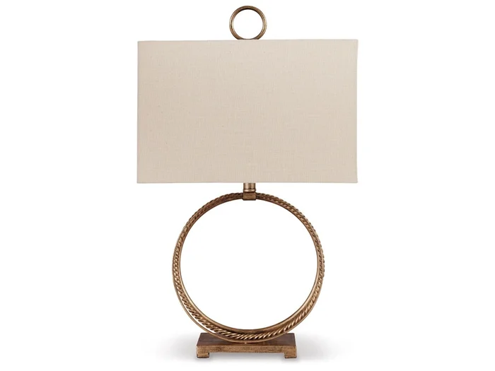 Signature Design by Ashley – Mahala Metal Table Lamp in Antique Gold Finish – L208124