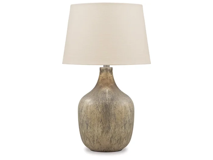 Signature Design by Ashley – Mari Glass Table Lamp in Gray/Gold Finish – L430664