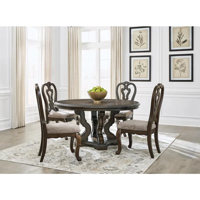 Signature Design by Ashley – Maylee Dining Table And 4 Chairs in Dark Brown