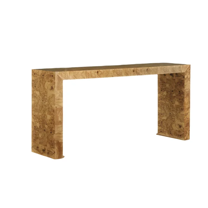 Slab Waterfall Burl Console – Olive Ash Burl